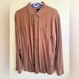 Vans L/S button up, Brown w/ colored stitches